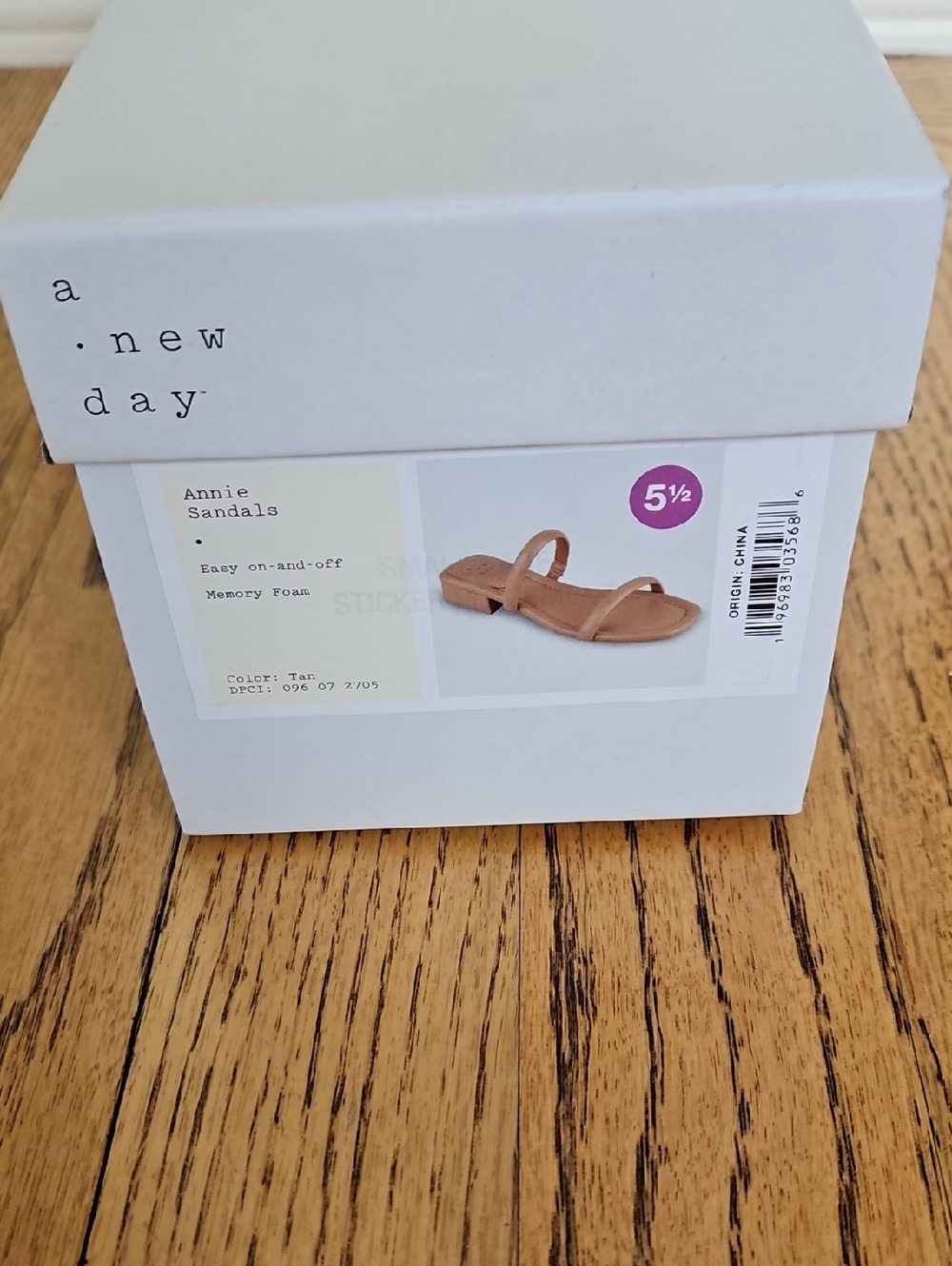 a new day Annie Beige Double-Strap Square-Toe Slide Sandal Size 5.5 - Picture 5 of 6